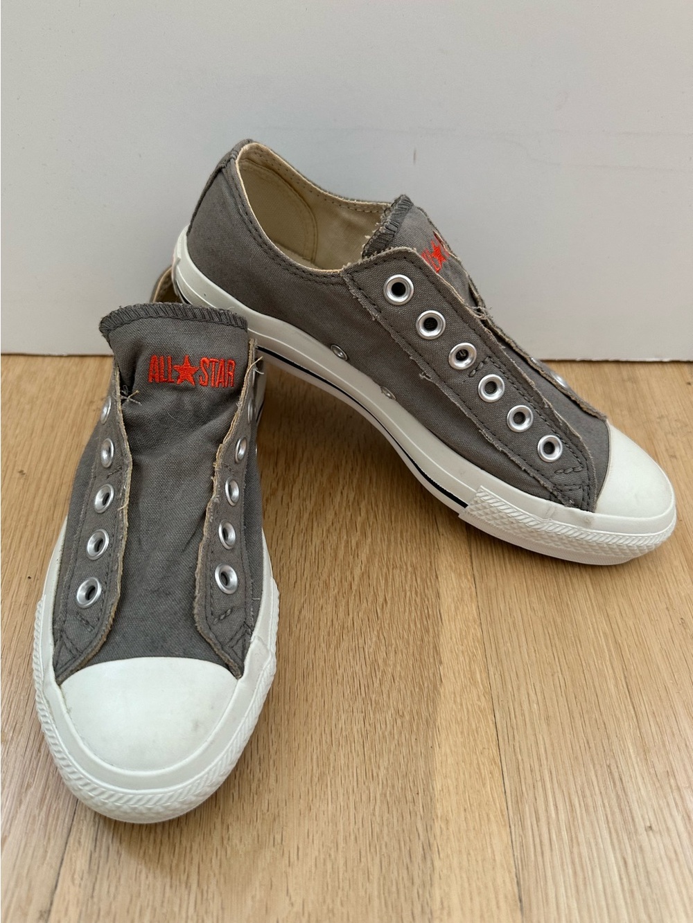 Converse All Star - Slip-On Grey Canvas Sneakers - Mens US 5 / Women's US 7